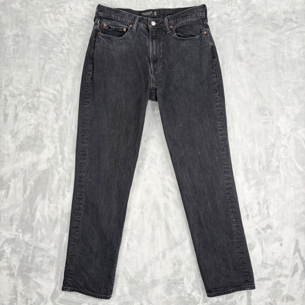 Abercrombie & Fitch Mens 32x34 Fits 30x31.5 Black Athletic Loose Vintage Stretch